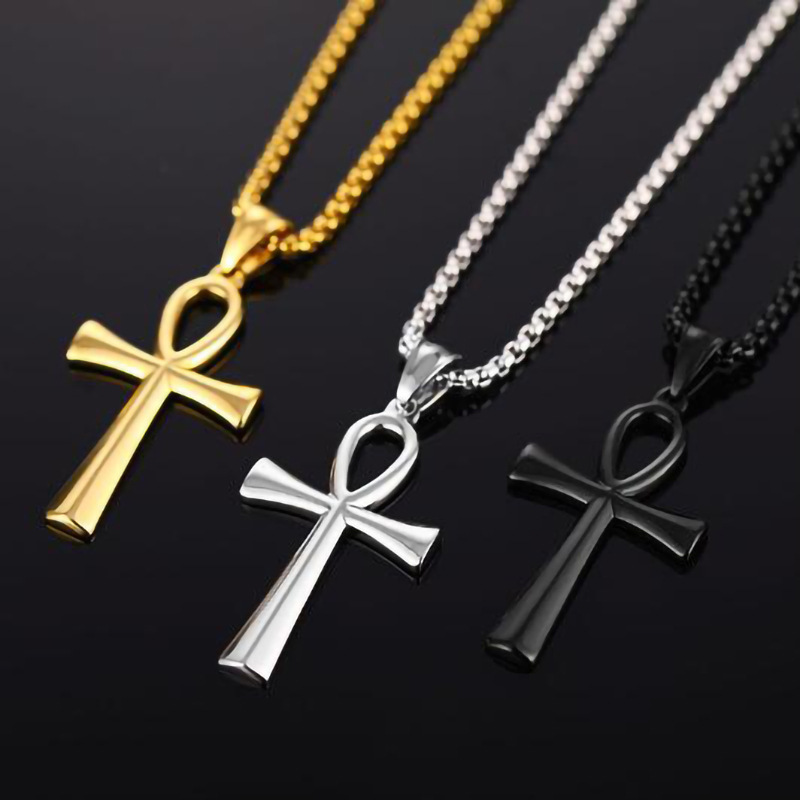Women'S Egyptian Accessories - Collana Ankh egiziana in acciaio inossidabile