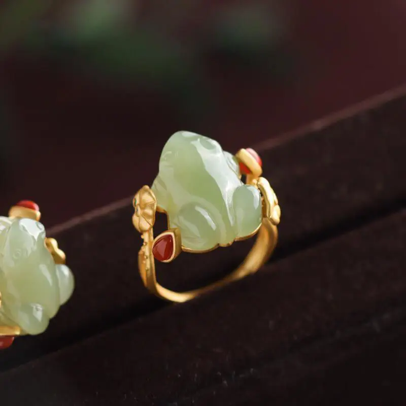 Women'S Accessories Rings - Anelli di rana di giada verde