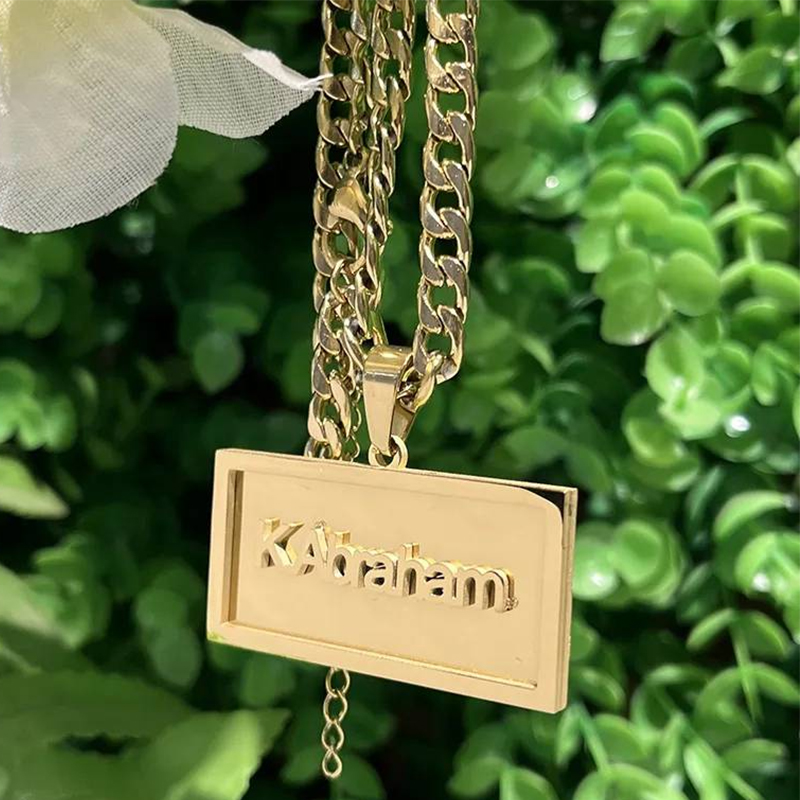 Layered Necklace Set - Collana Hip Hop con nome personalizzato