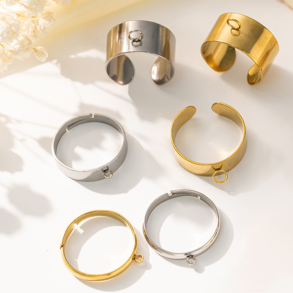 Women'S Accessories Rings - 5 pz/lotto Acciaio Inossidabile Colore Oro