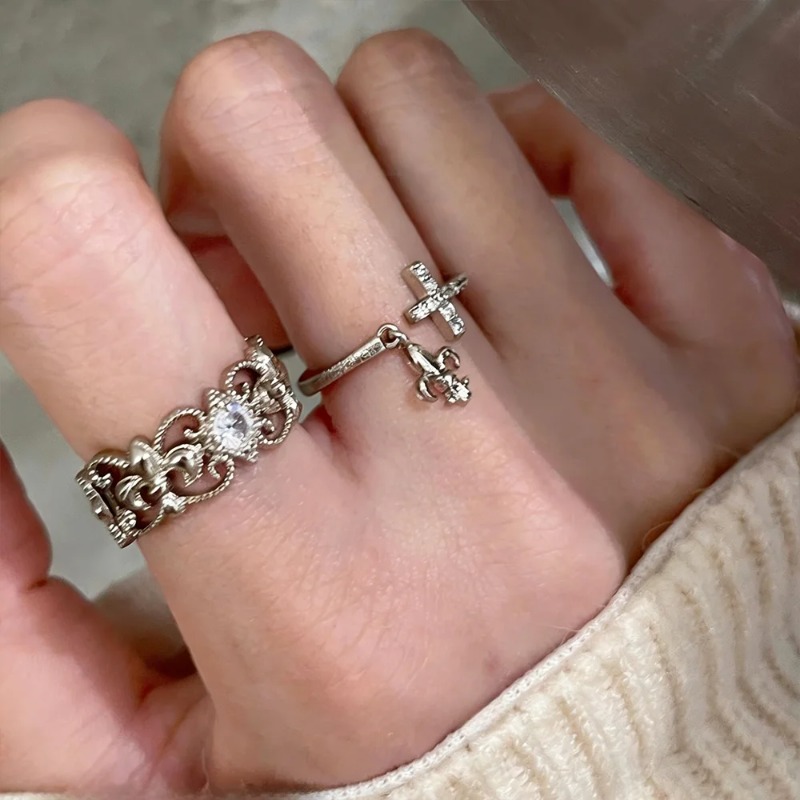 Women'S Accessories Rings - Anello Vintage Retrò a Croce Traforata