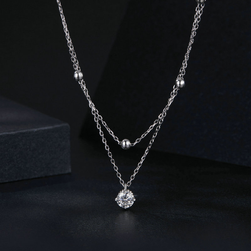 Bamoer U Collana con moissanit - Layered Necklace Set recensione e prezzo